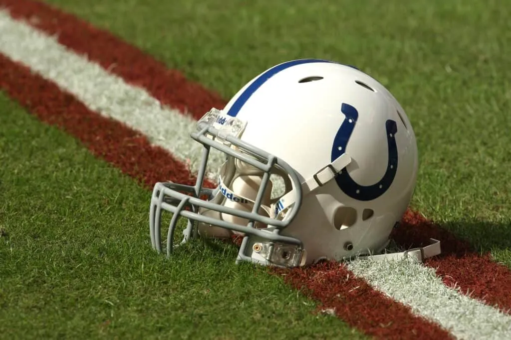 Indianapolis Colts helmet on the field
