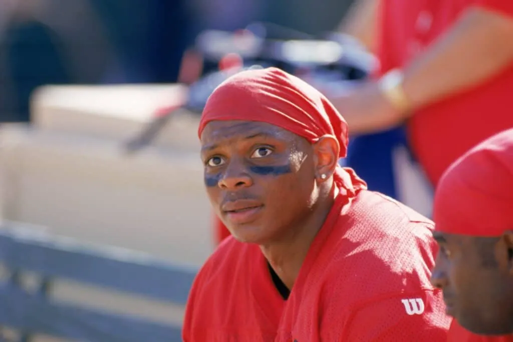 Cornerback Eric Davis of the San Francisco 49ers looks on