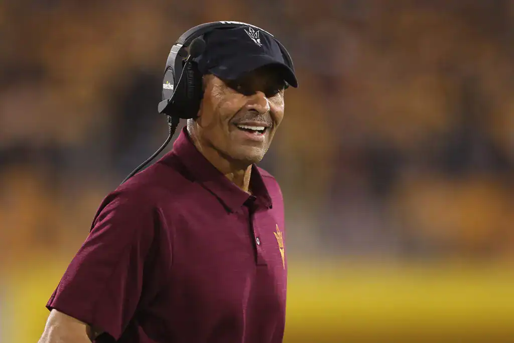 Head coach Herm Edwards of the Arizona State Sun Devils