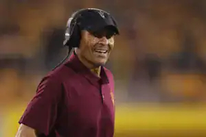 Head coach Herm Edwards of the Arizona State Sun Devils